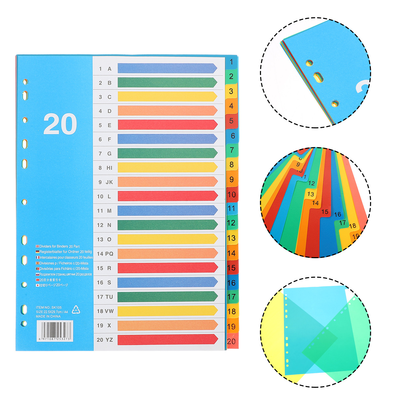 5Pcs Binder Dividers Colorful  - Tab Divider A4 review and price